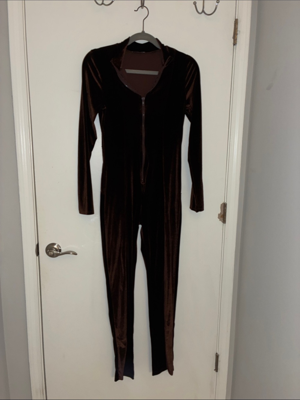 Fashion Nova Brown Velvet Jumpsuit